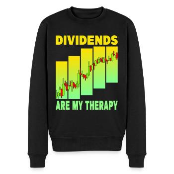 Dividends are my Therapy - Men's Premium Organic Jumper - black - Front - Nico (187cm)
