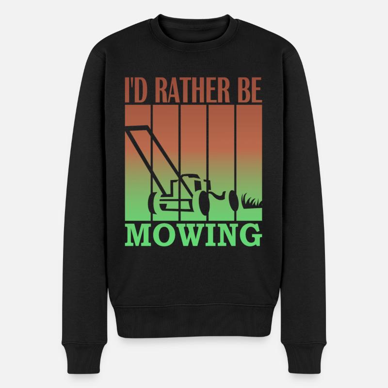 I'd rather be mowing - Männer Premium Bio Pullover - Schwarz
