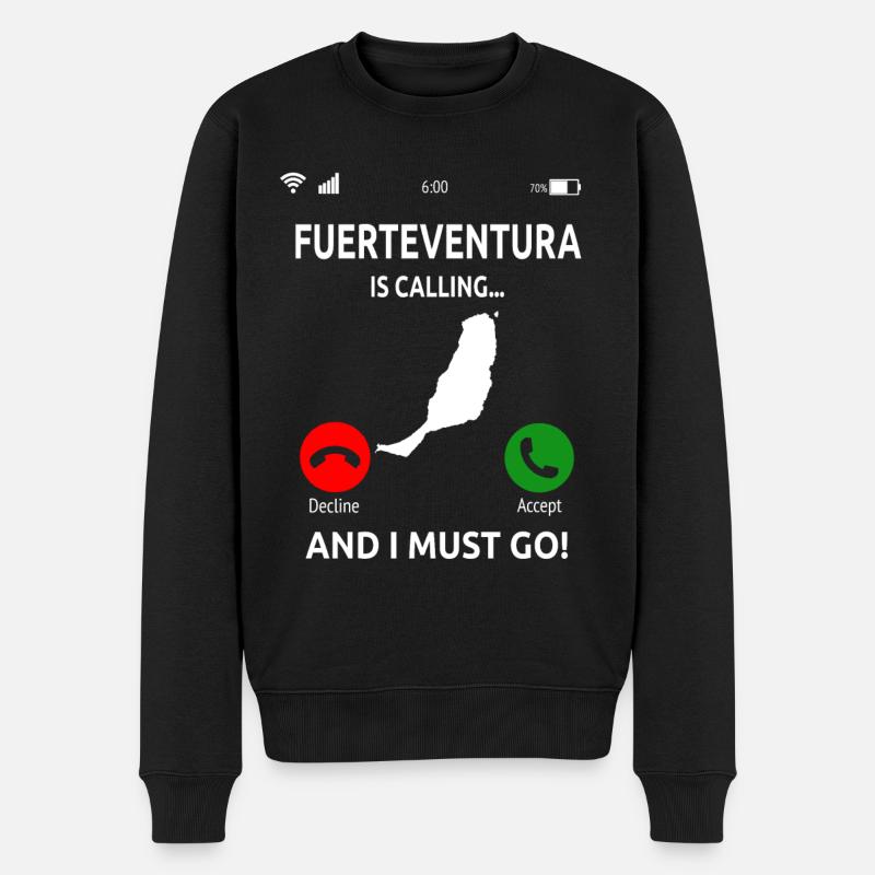 Fuerteventura Îles Canaries Vacances - Pull Premium bio Homme - noir