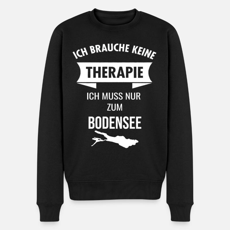 Bodensee Urlaub Bodenseeregion Idee - Männer Premium Bio Pullover - Schwarz