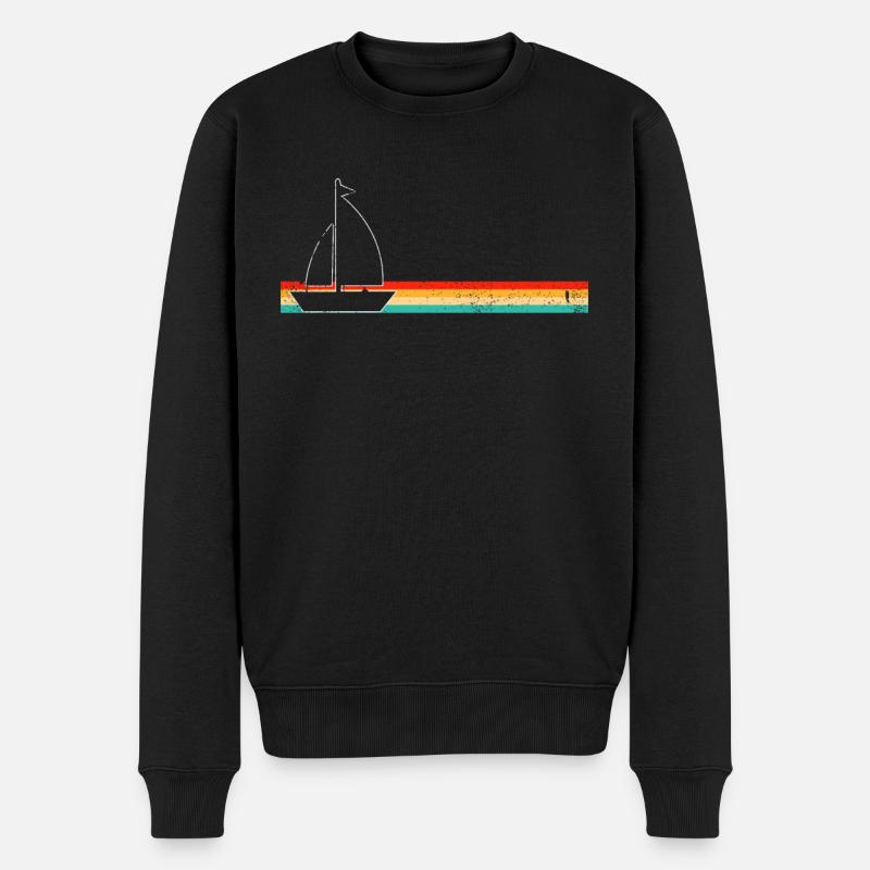 Segeln Retro - Männer Premium Bio Pullover - Schwarz