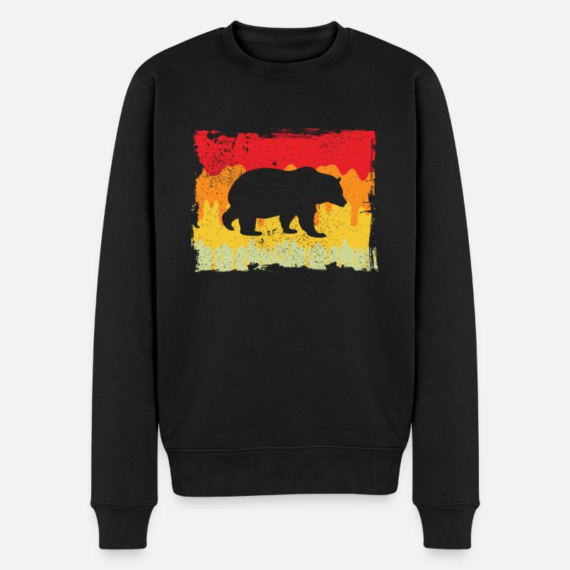 Ours Rétro - Pull Premium bio Homme - noir