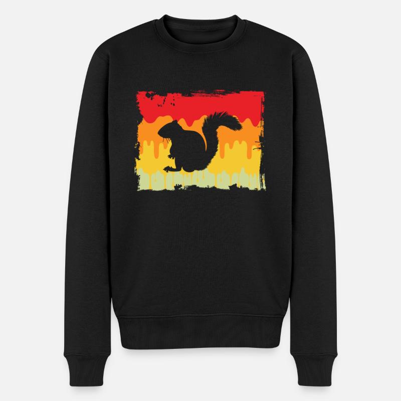 Écureuil Rétro - Pull Premium bio Homme - noir