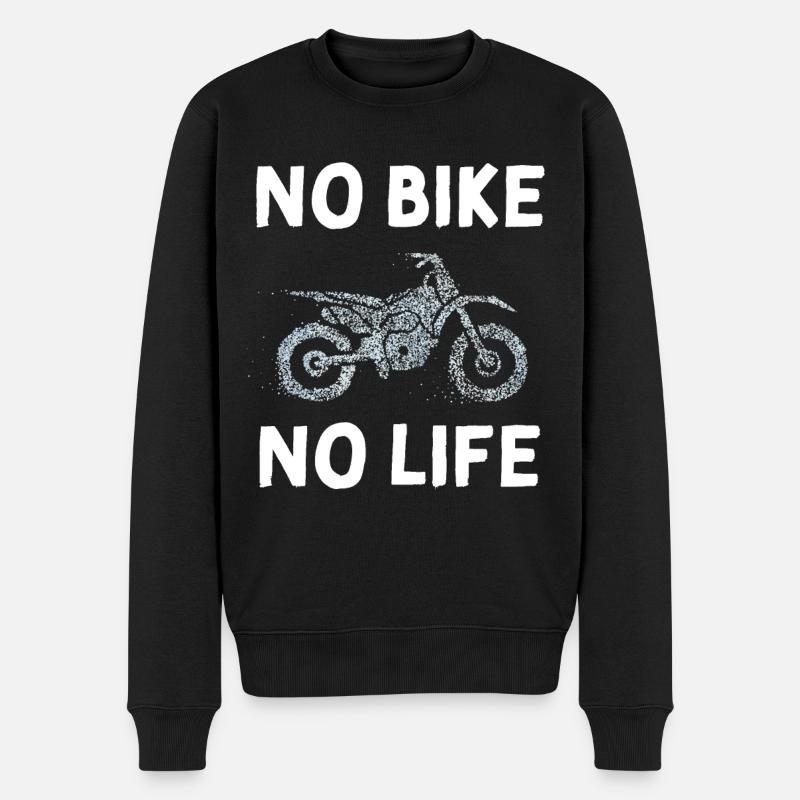No Bike No Life Motorrad Biker Bikerin - Männer Premium Bio Pullover - Schwarz