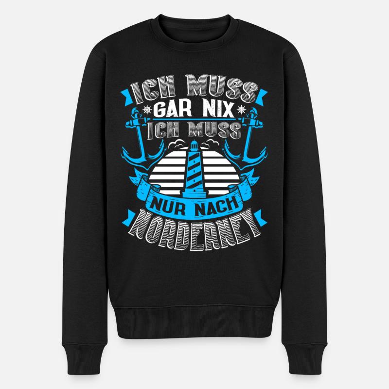 Norderney Ostfriesische Insel - Männer Premium Bio Pullover - Schwarz