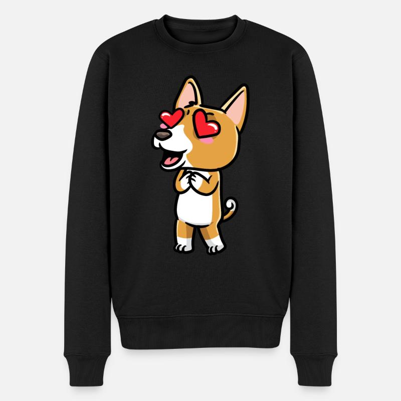 Émoticône de chien Basenji - Pull Premium bio Homme - noir