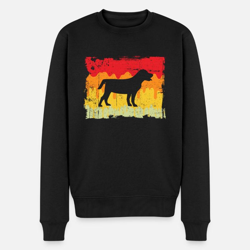 Hund Retro - Männer Premium Bio Pullover - Schwarz