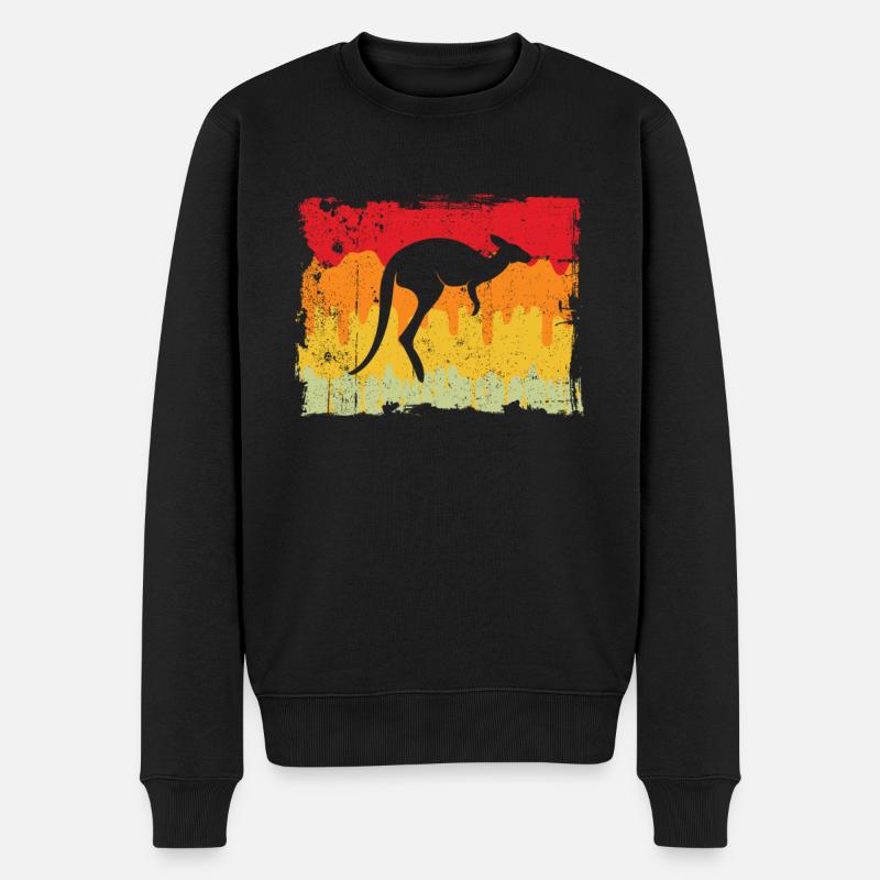 Känguru Retro - Männer Premium Bio Pullover - Schwarz