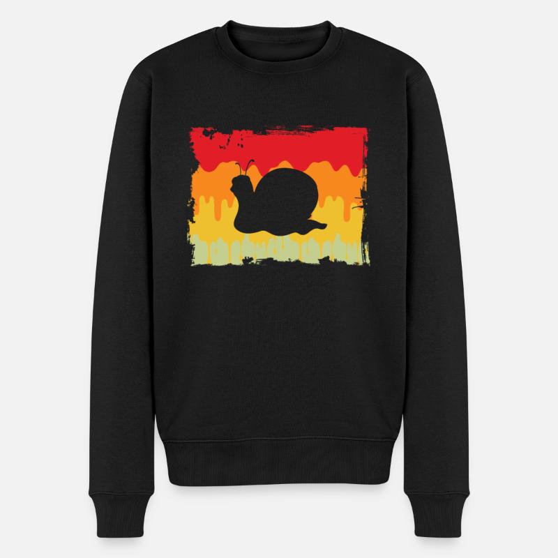 Schnecke Retro - Männer Premium Bio Pullover - Schwarz