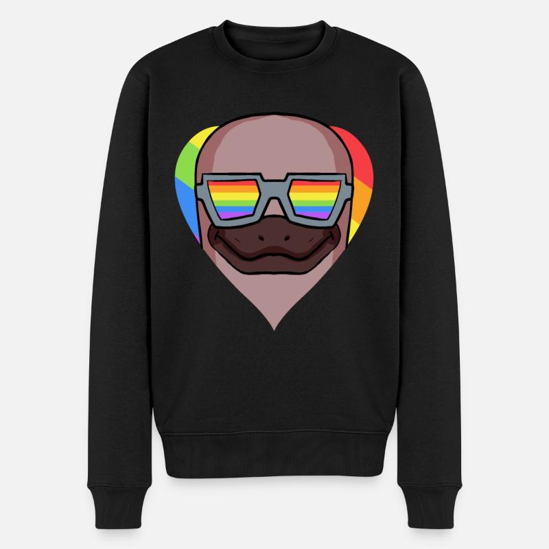 LGBT Tier Schnabeltier Regenbogen - Männer Premium Bio Pullover - Schwarz