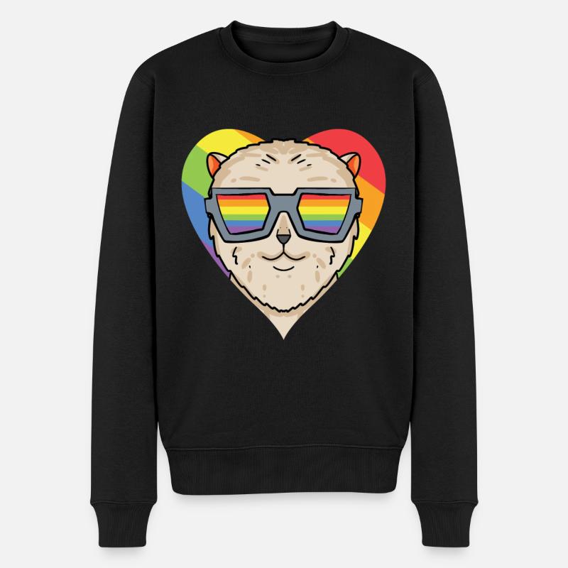 Chien LGBT Nain Spitz Rainbow - Pull Premium bio Homme - noir
