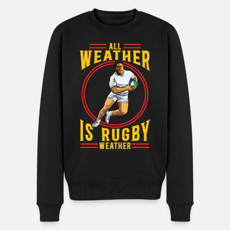 All Weather is Rugby Weather - Pull Premium bio Homme - noir