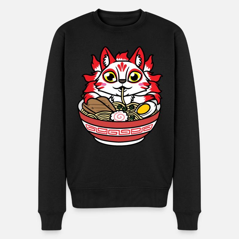 Kitsune mange ramen Noodles Anime - Pull Premium bio Homme - noir