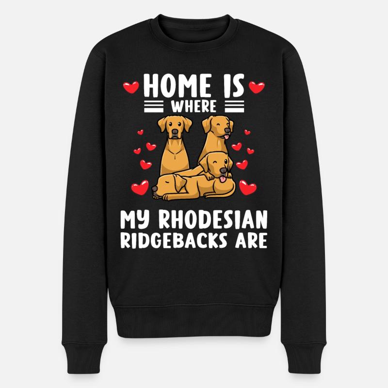 Chien Rhodesian Ridgeback - Pull Premium bio Homme - noir