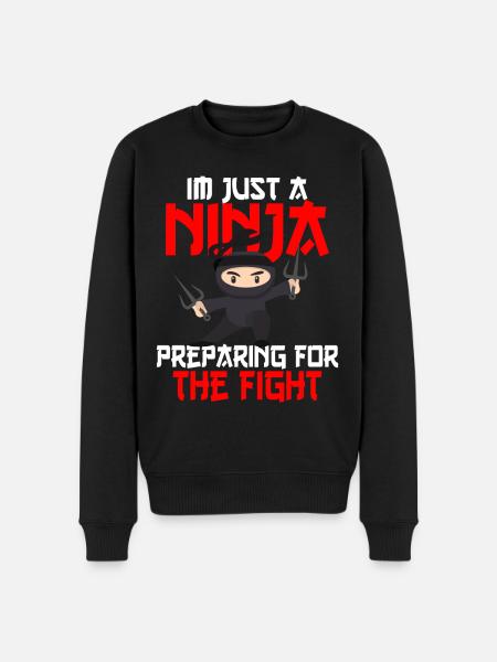 Ninja Ninjutsu Judo Katana Børn Shuriken Kriger - Økologisk premium-sweatshirt til mænd - sort
