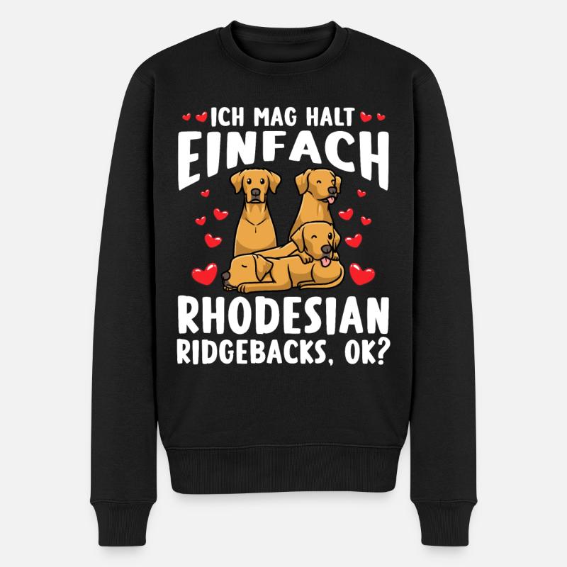 Chien Rhodesian Ridgeback - Pull Premium bio Homme - noir