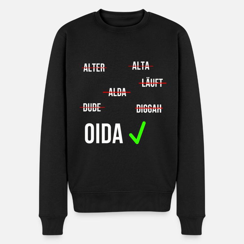 Österreich Flagge Wien Tirol Steiermark Austria - Männer Premium Bio Pullover - Schwarz