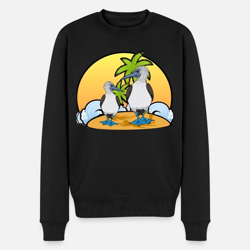 Seevögel Boobies - Männer Premium Bio Pullover - Schwarz