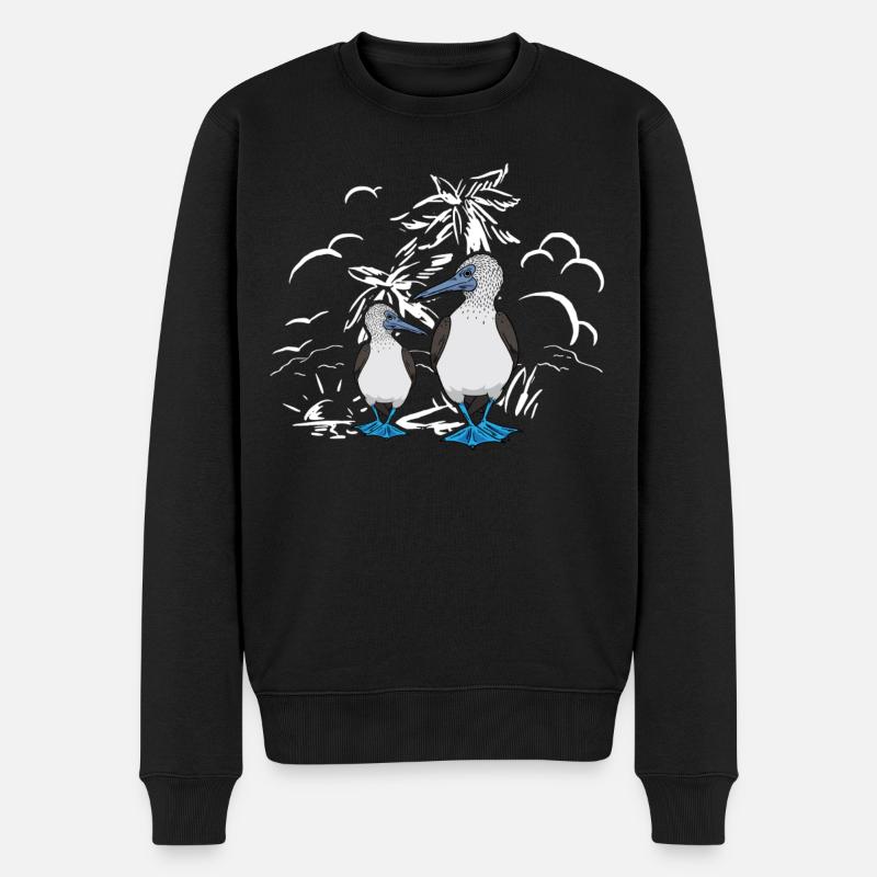 Seevögel Blaufußtölpel - Männer Premium Bio Pullover - Schwarz
