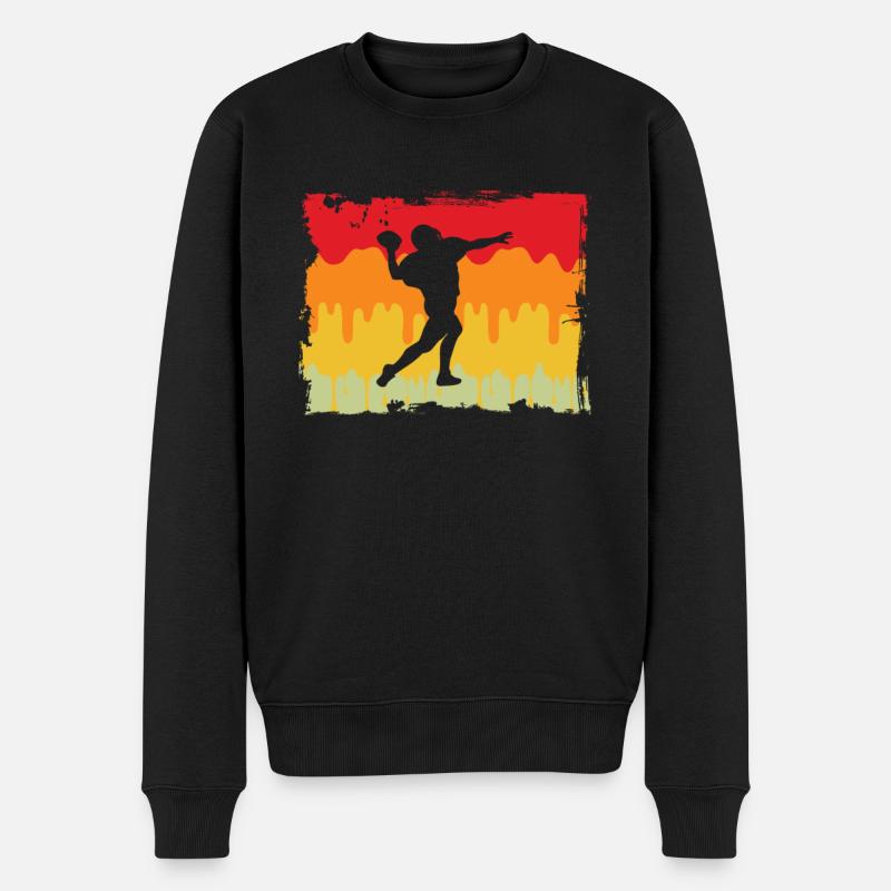 Football Retro - Männer Premium Bio Pullover - Schwarz