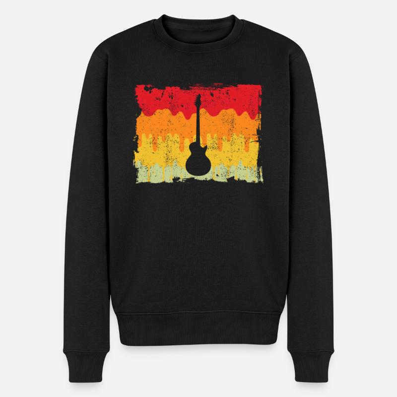 Rock Retro - Männer Premium Bio Pullover - Schwarz