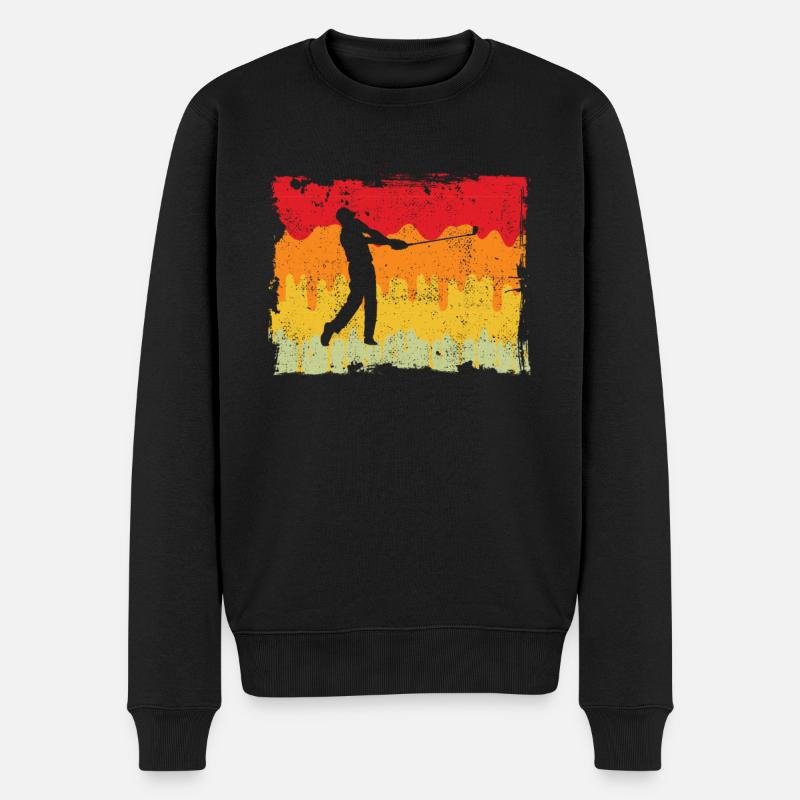 Golf Retro - Männer Premium Bio Pullover - Schwarz