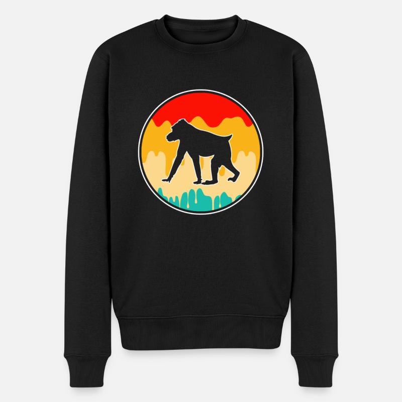 Singe Rétro - Pull Premium bio Homme - noir