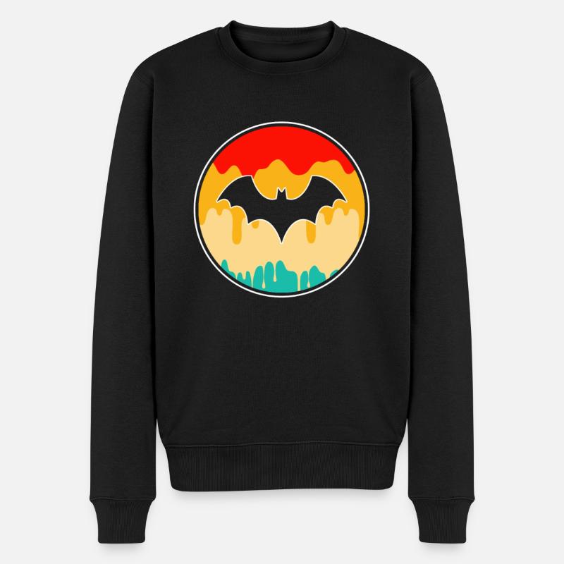 Chauve-souris rétro - Pull Premium bio Homme - noir