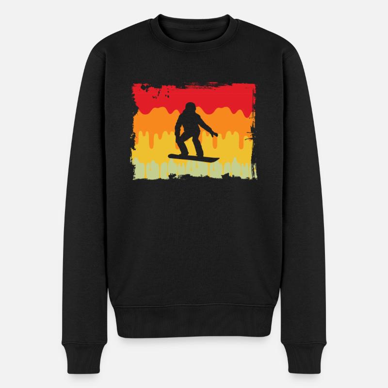 Snowboard Rétro - Pull Premium bio Homme - noir