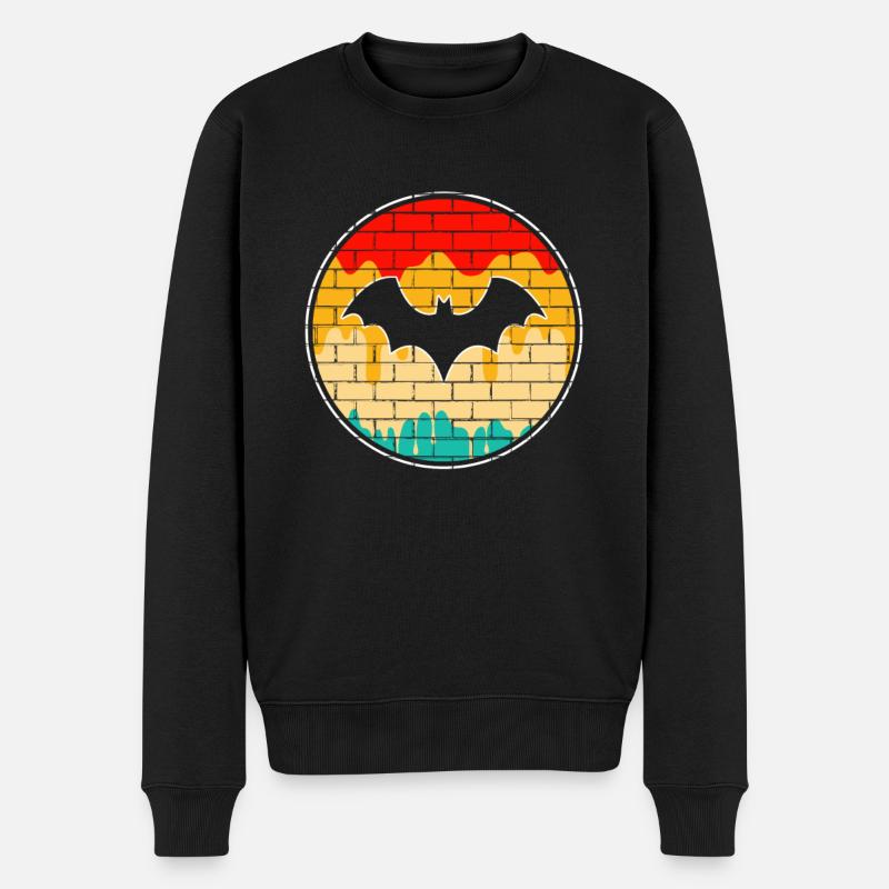Chauve-souris rétro - Pull Premium bio Homme - noir