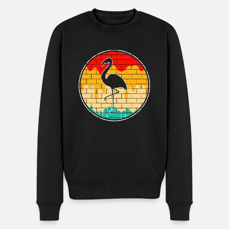 Flamant Rose Rétro - Pull Premium bio Homme - noir
