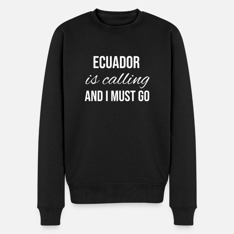 Ecuador - Männer Premium Bio Pullover - Schwarz