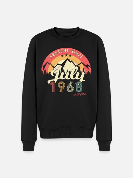 Retro Im Juli 1968 - Männer Premium Bio Pullover - Schwarz