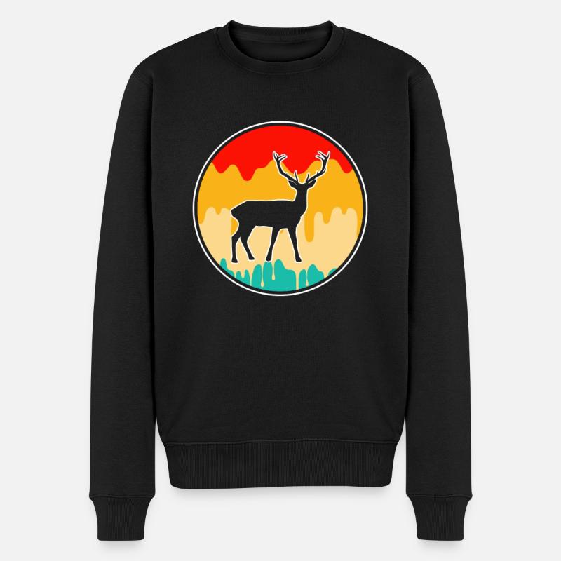 Cerf Rétro - Pull Premium bio Homme - noir