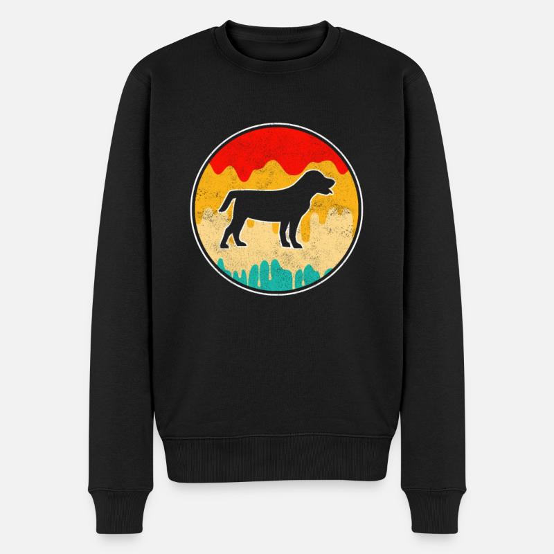 Hund Retro - Männer Premium Bio Pullover - Schwarz