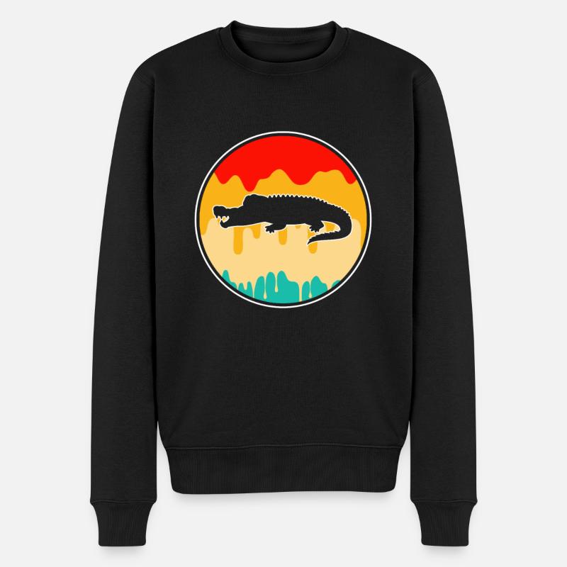 Crocodile Rétro - Pull Premium bio Homme - noir