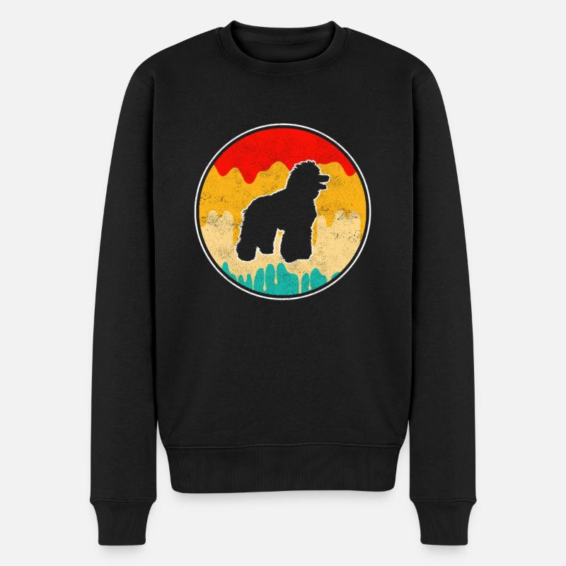 Pudel Retro - Männer Premium Bio Pullover - Schwarz