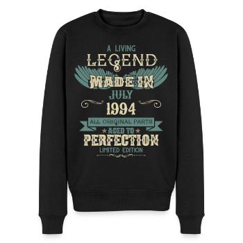 Juillet 1994 Vintage Anniversaire - Pull Premium bio Homme - noir - Devant - Nico (187cm)