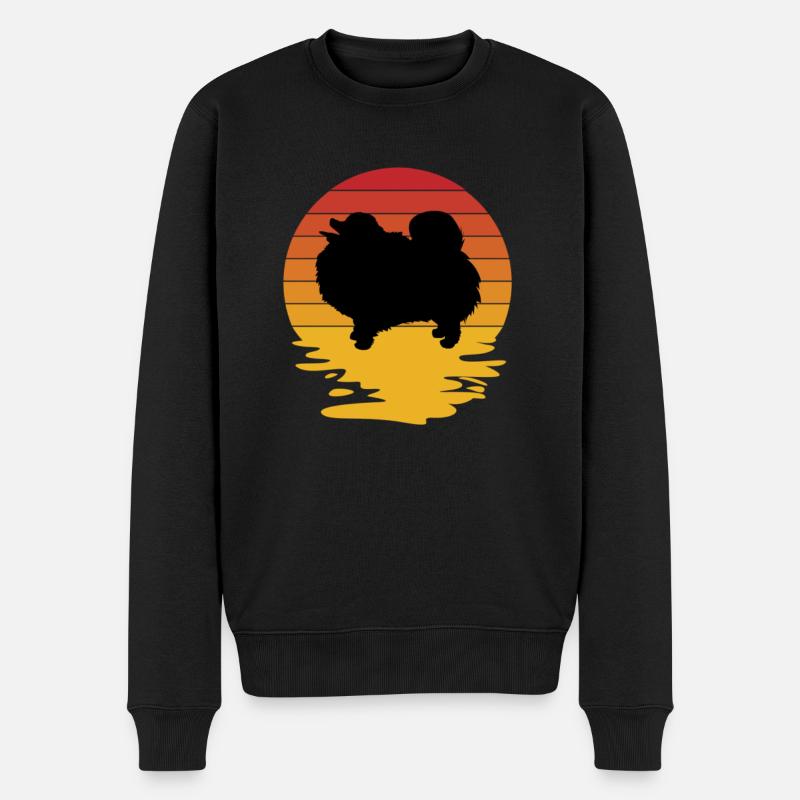 Spitz Pomeranian Zwergspitz Chien - Pull Premium bio Homme - noir