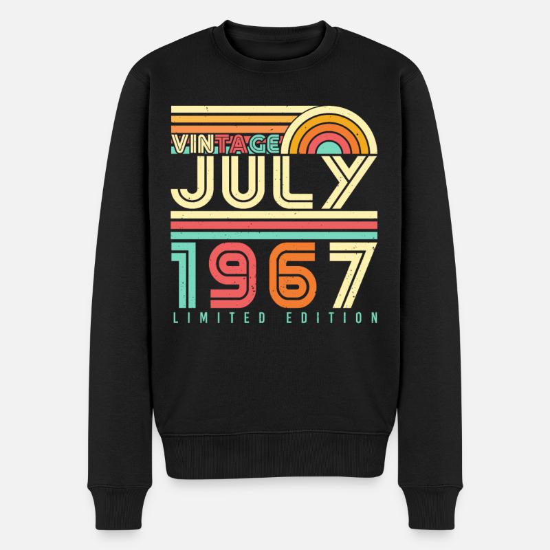 1967 Im Juli Retro - Männer Premium Bio Pullover - Schwarz