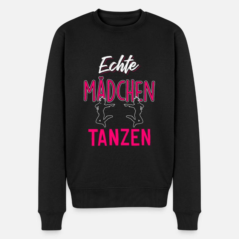 Echte Mädchen tanzen - Männer Premium Bio Pullover - Schwarz