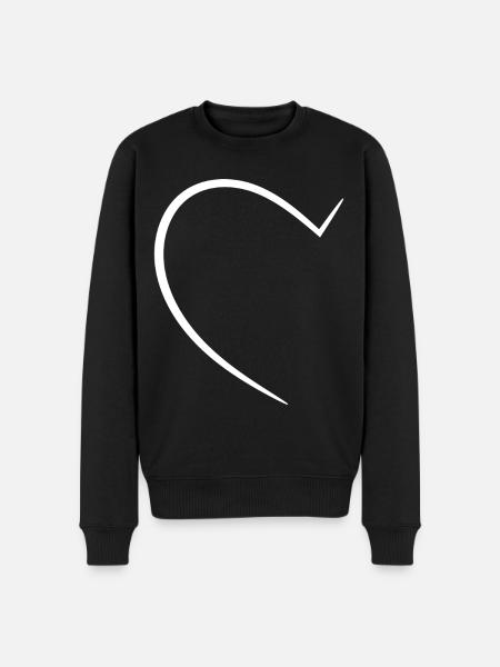 Half White Heart - Men's Premium Organic Jumper - black