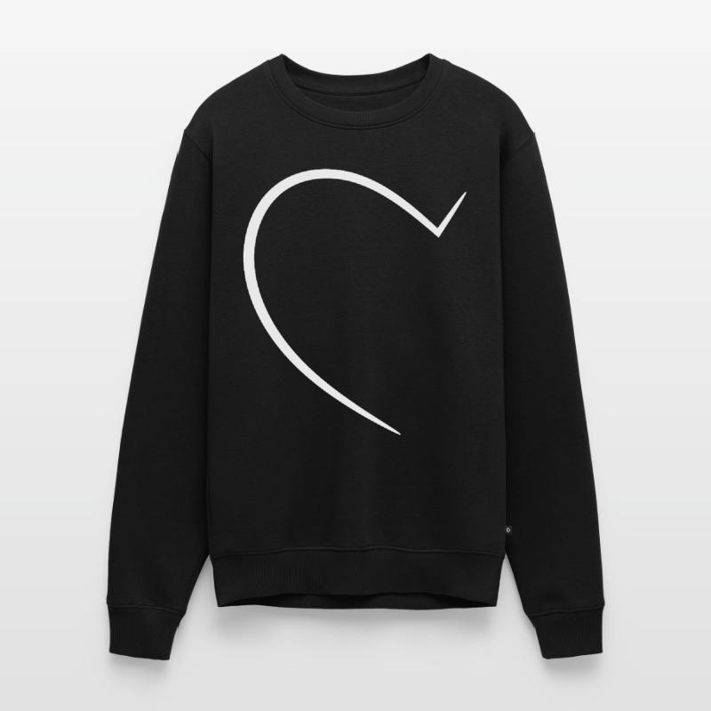 Halbes Weisses Herz Männer Premium Bio Pullover