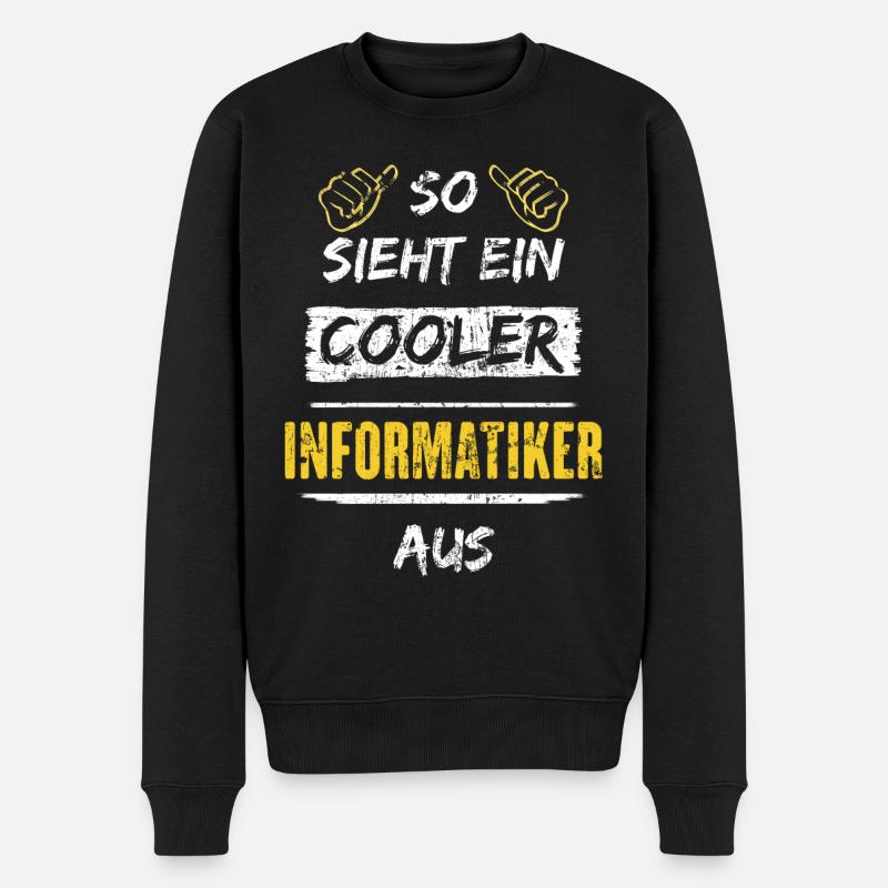 So Sieht Ein Cooler Informatiker Aus Arbeitsshirt - Männer Premium Bio Pullover - Schwarz