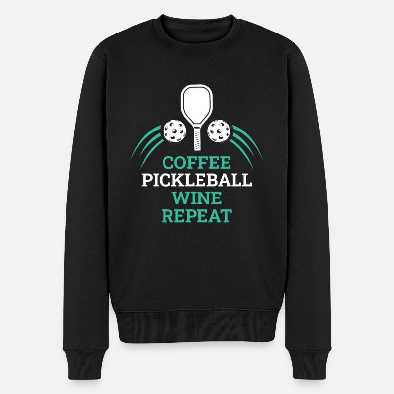 Café Pickleball Vin Répéter - Pull Premium bio Homme - noir