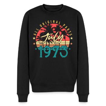 Retro 1973 Juli - Männer Premium Bio Pullover - Schwarz - Vorne - Nico (187cm)