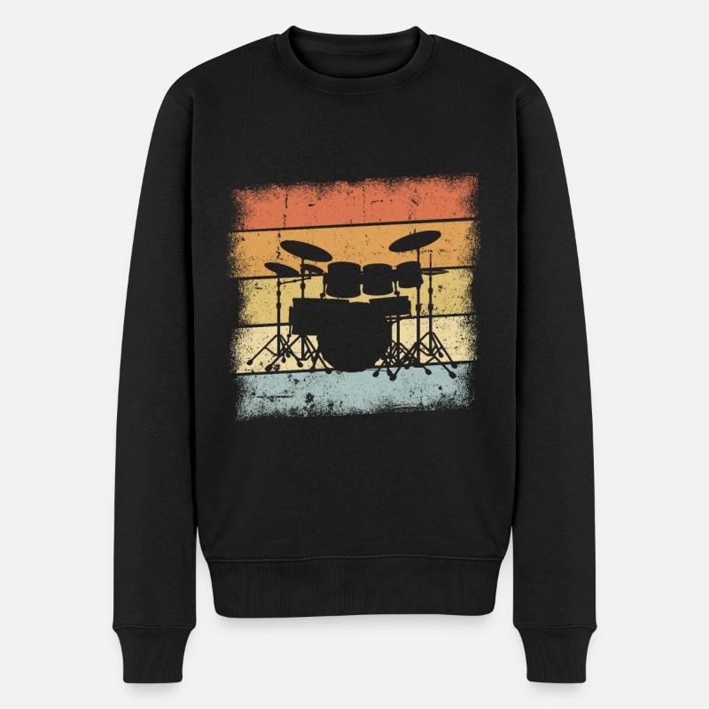 Drummer Geschenk - Männer Premium Bio Pullover - Schwarz
