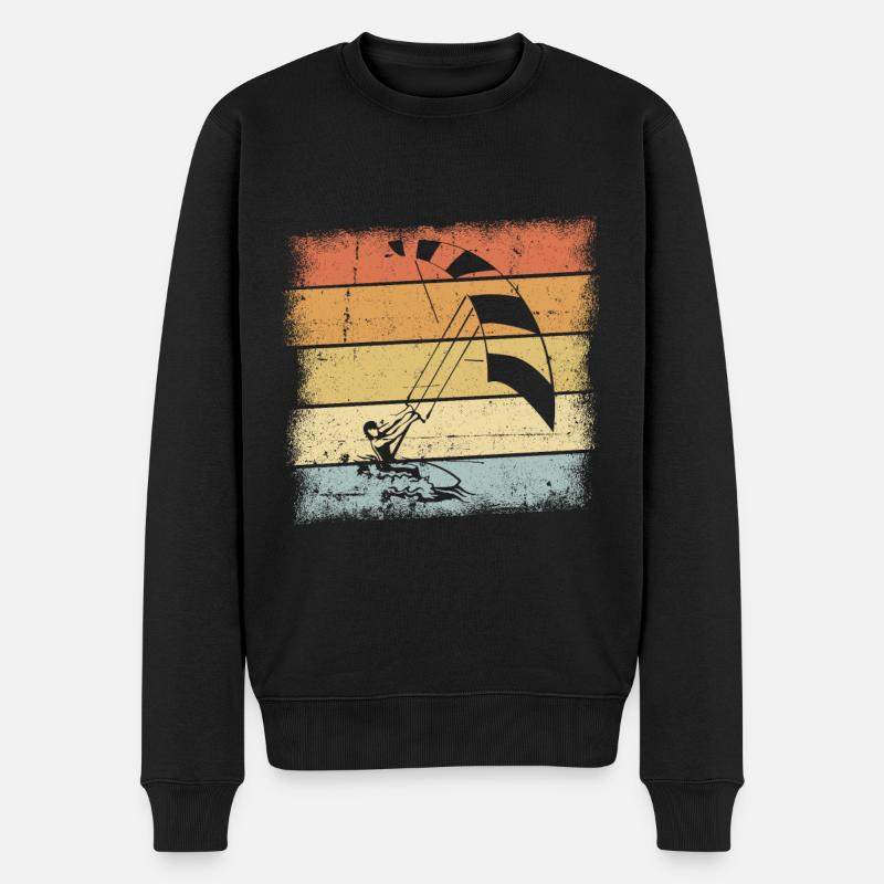 Kiteboard Sunset Retro Design - Pull Premium bio Homme - noir