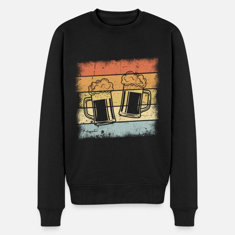 Bier Retro Design - Männer Premium Bio Pullover - Schwarz