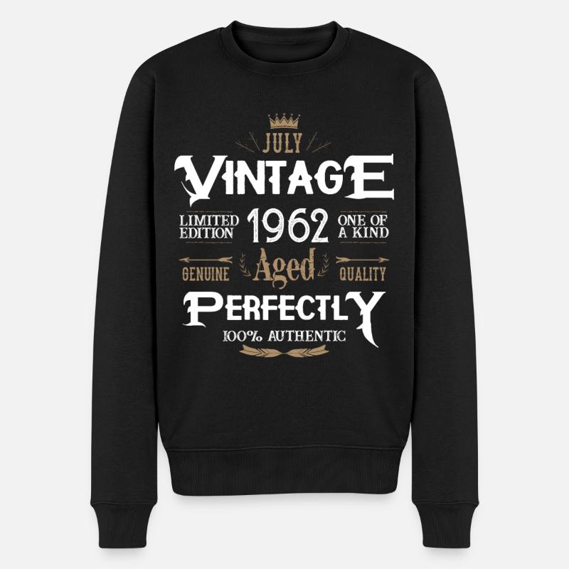 Juli 1962 geboren Legenden Geburtstag - Männer Premium Bio Pullover - Schwarz